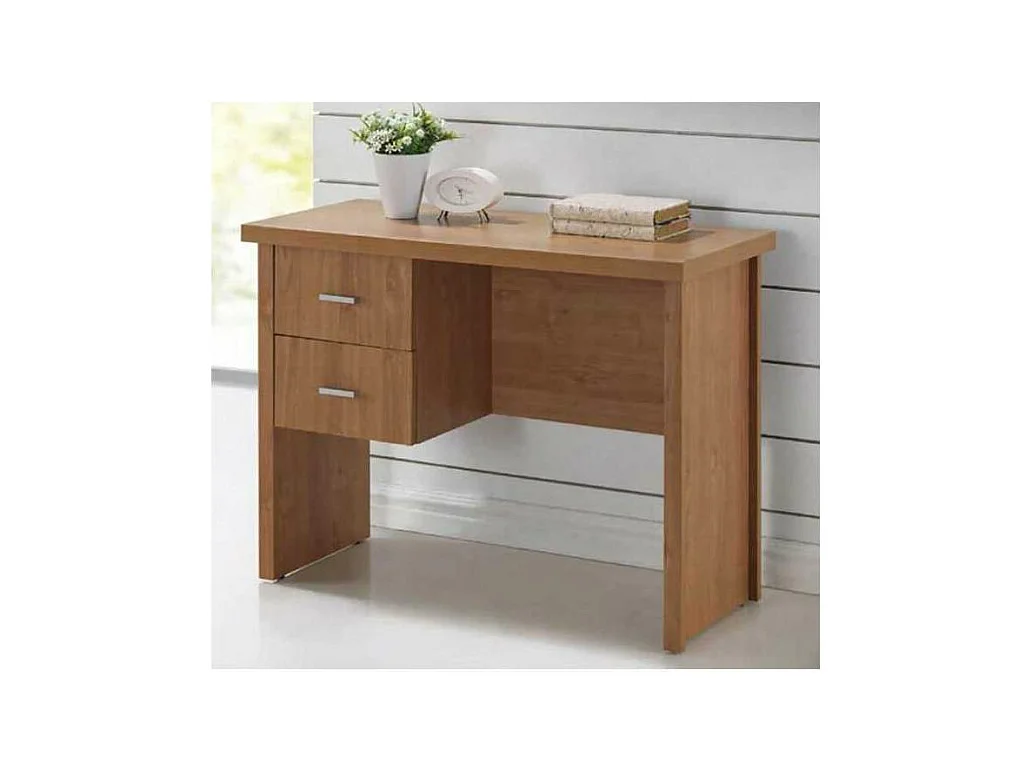 Mesa de despacho Oscar dos cajones acabado maple, 75 cm(alto)100 cm(ancho)50 cm(largo)