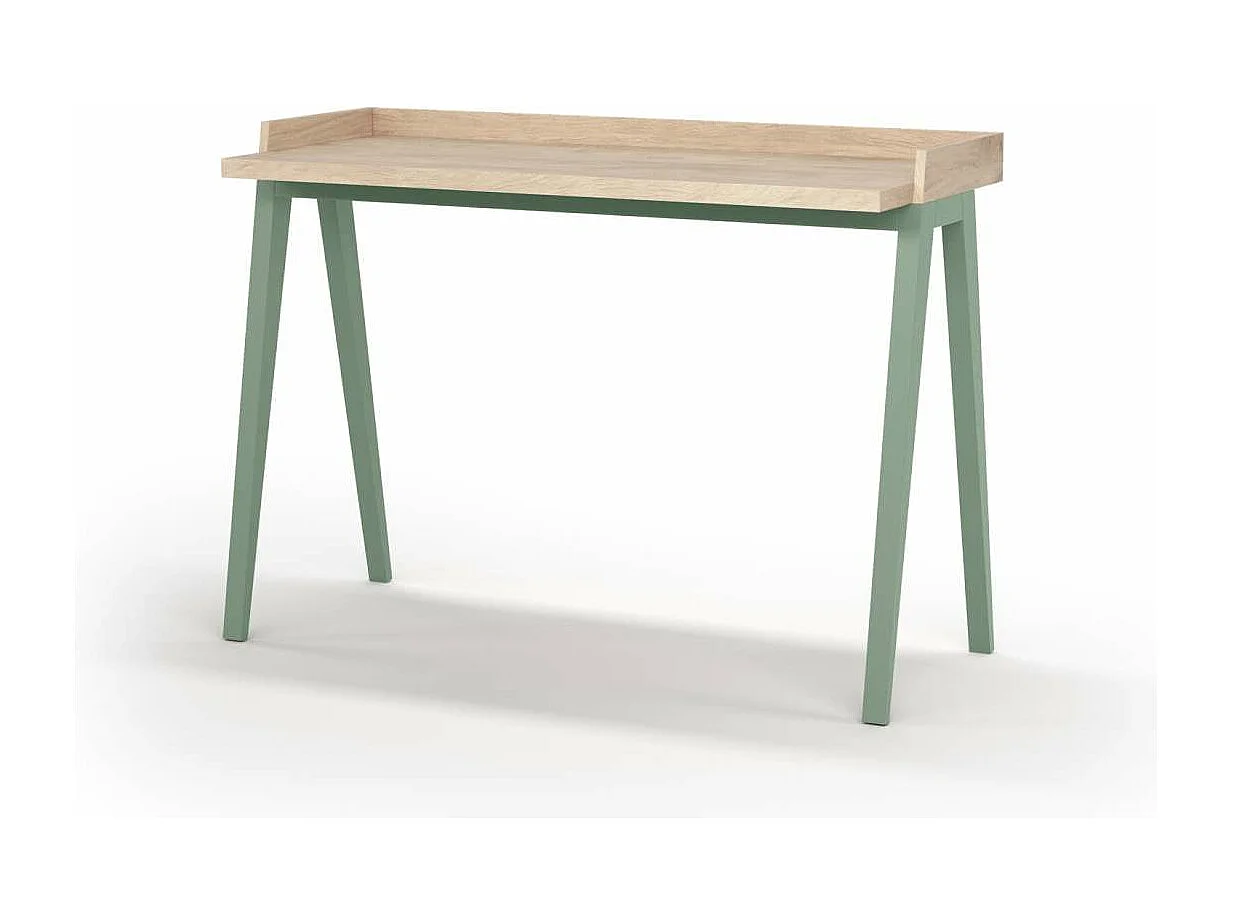 Mesa estudio Mod-Nairobi acabado roble/verde, 47 x 110 x 81 cm (fondo x ancho x alto)