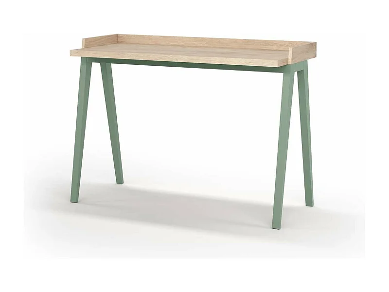 Mesa estudio Mod-Nairobi acabado roble/verde, 47 x 110 x 81 cm (fondo x ancho x alto)