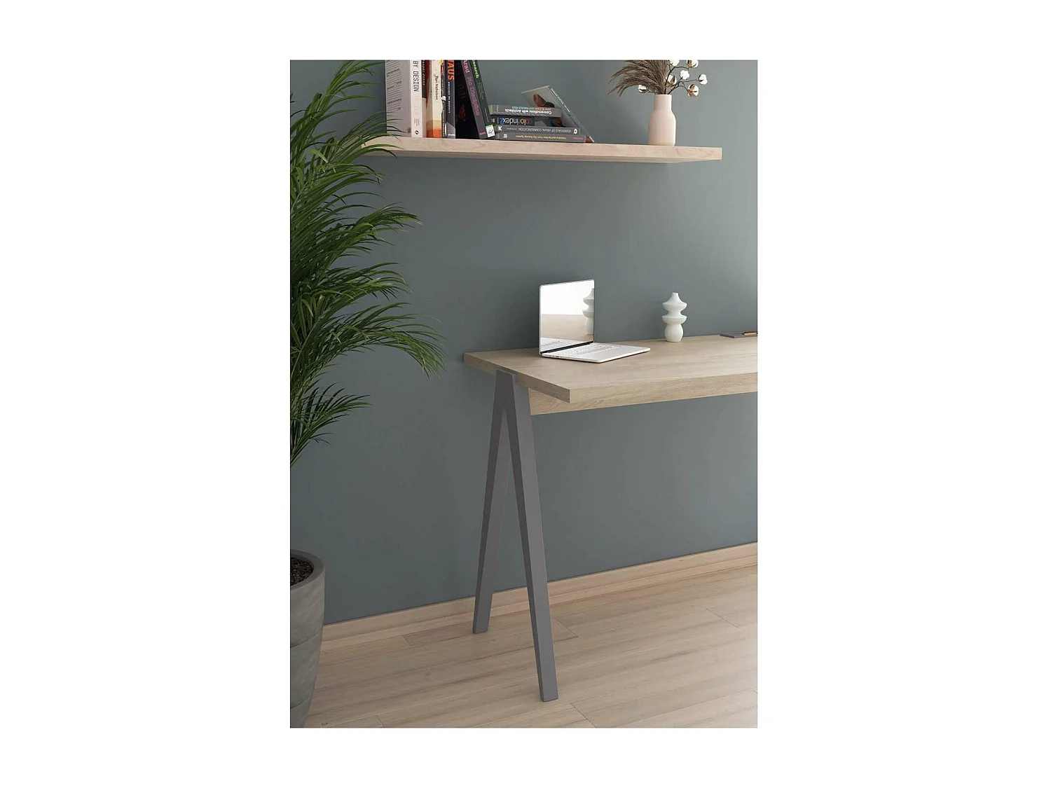 Mesa estudio Mod-629 acabado roble/gris, 47x 107 x 78 cm (fondo x ancho x alto)