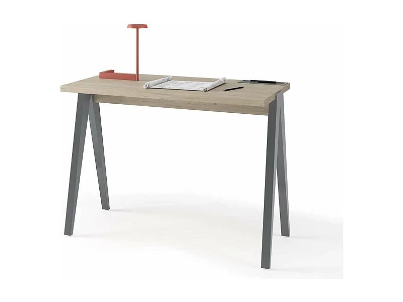 Mesa estudio Mod-629 acabado roble/gris, 47x 107 x 78 cm (fondo x ancho x alto)