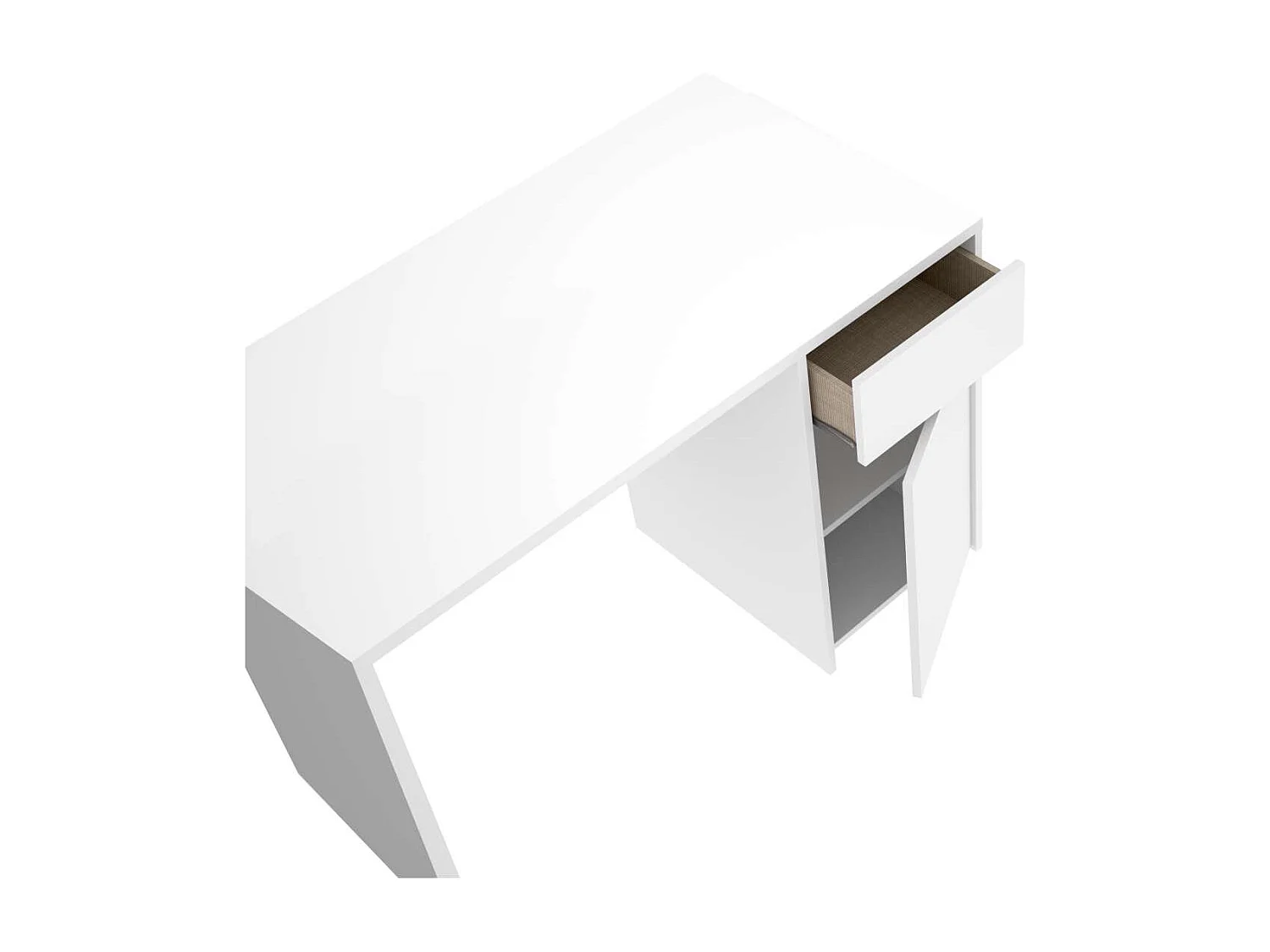 Escritorio Rocio con puerta + cajón acabado blanco, 74cm(alto) 110cm(ancho) 50cm(fondo)