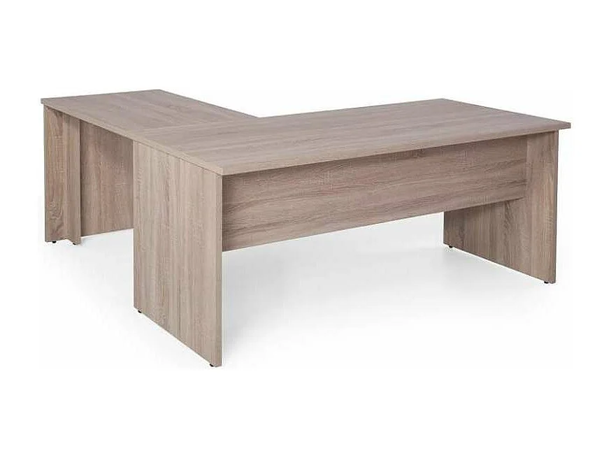 Mesa para oficina o estudio esquinero acabado olmo claro, 73/75 cm(alto)140/180 cm(ancho)8