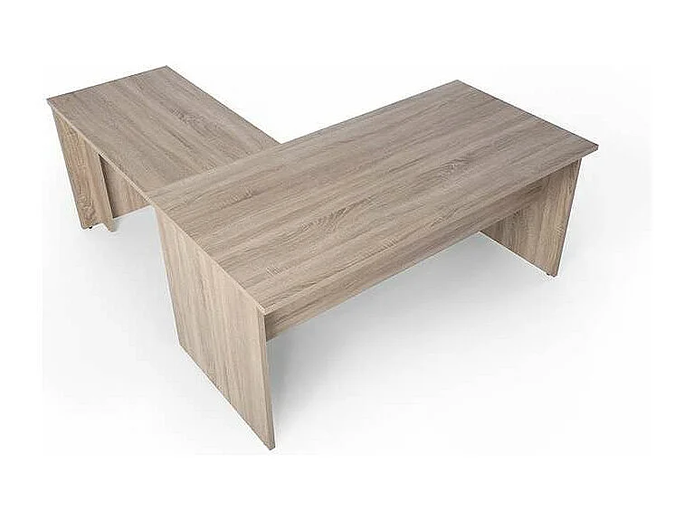 Mesa para oficina o estudio esquinero acabado olmo claro, 73/75 cm(alto)140/180 cm(ancho)8