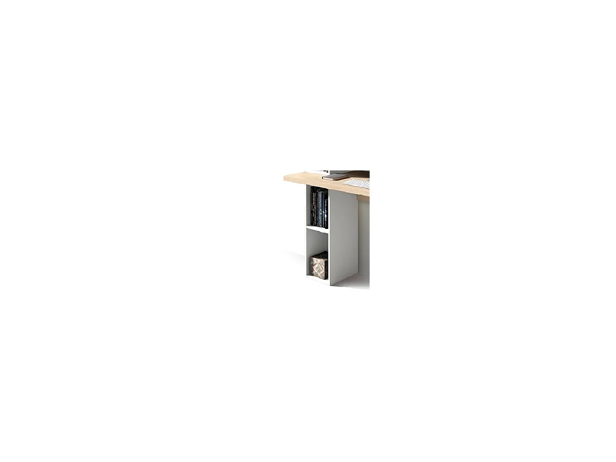 Mesa estudio Mod-Helsinki acabado roble/blanco, 52 x 106 x 149 cm (fondo x ancho x alto)