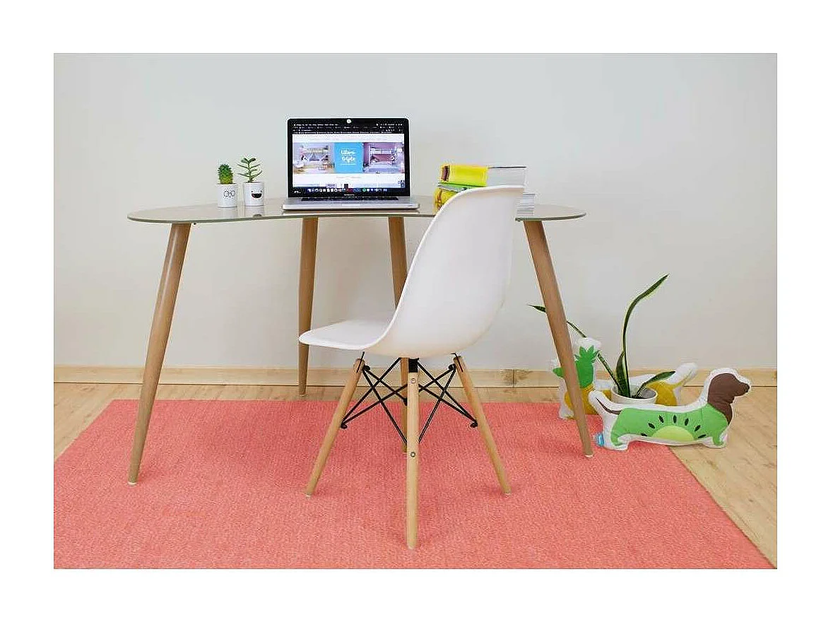 Mesa de estudio Md-Polar acabado cristal marrón, 74cm(alto) x 60cm(ancho) x 120cm(fondo).