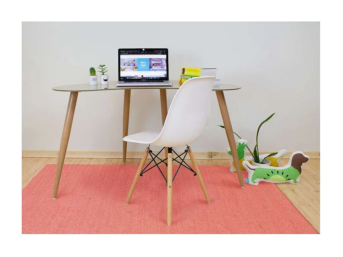 Mesa de estudio Md-Polar acabado cristal marrón, 74cm(alto) x 60cm(ancho) x 120cm(fondo).