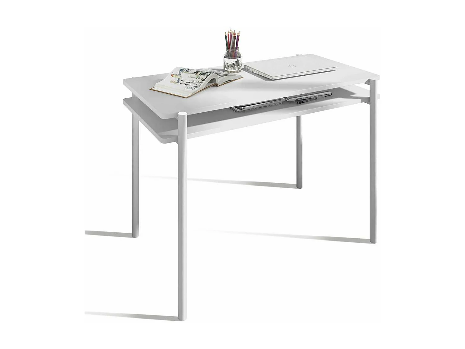 Mesa estudio Mod-Rio acabado blanco, 54 x 100 x 77 cm (fondo x ancho x alto)