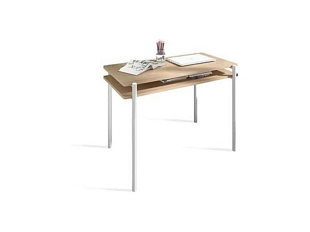 Mesa estudio Mod-Rio acabado roble/blanco, 54 x 100 x 77 cm (fondo x ancho x alto)