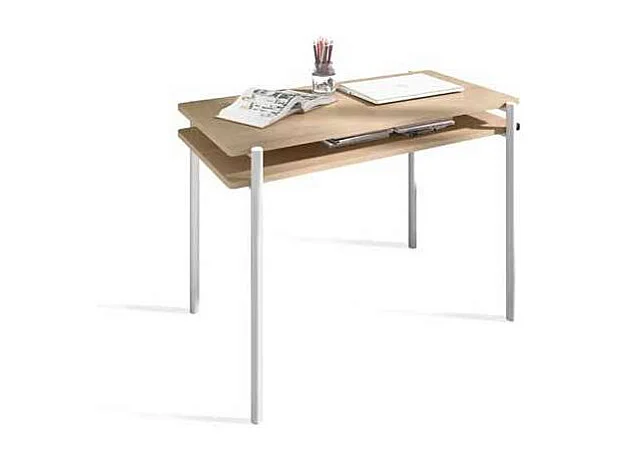 Mesa estudio Mod-Rio acabado roble/blanco, 54 x 100 x 77 cm (fondo x ancho x alto)