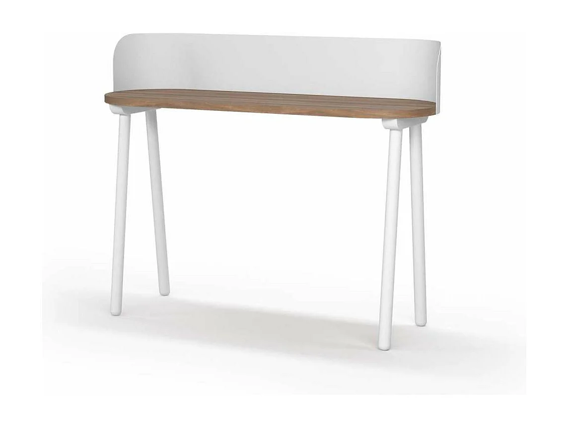 Mesa estudio Mod-634 acabado en color nogal/blanco, 40 x 120 x 95 cm (fondo x ancho x alto