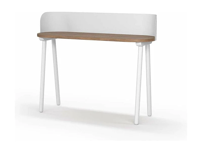 Mesa estudio Mod-634 acabado en color nogal/blanco, 40 x 120 x 95 cm (fondo x ancho x alto