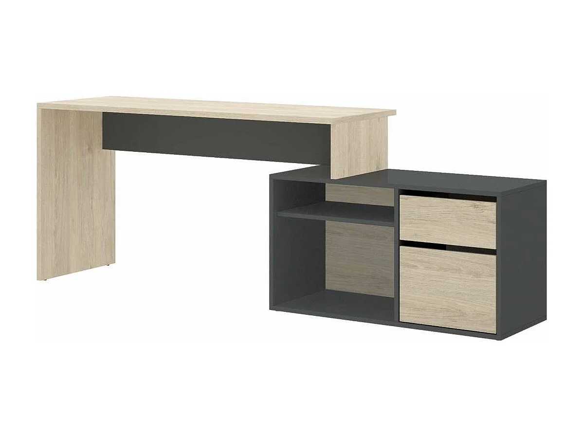 Mesa de despacho Santa Elena en natural-grafito 75 cm(alto)139 cm(ancho)50 cm(fondo)