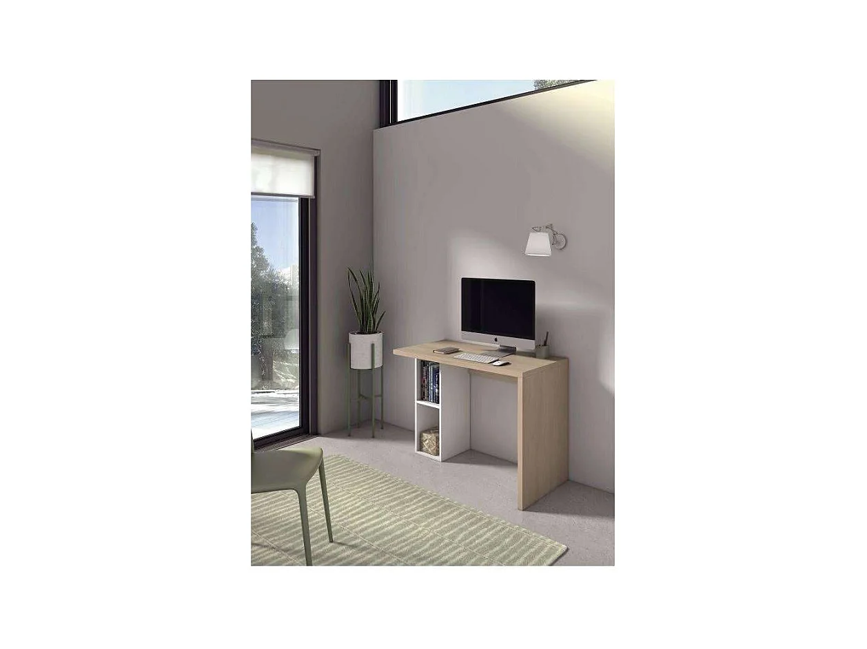 Mesa estudio Mod-Denver acabado roble/blanco, 52 x 105 x 76 cm (fondo x ancho x alto)