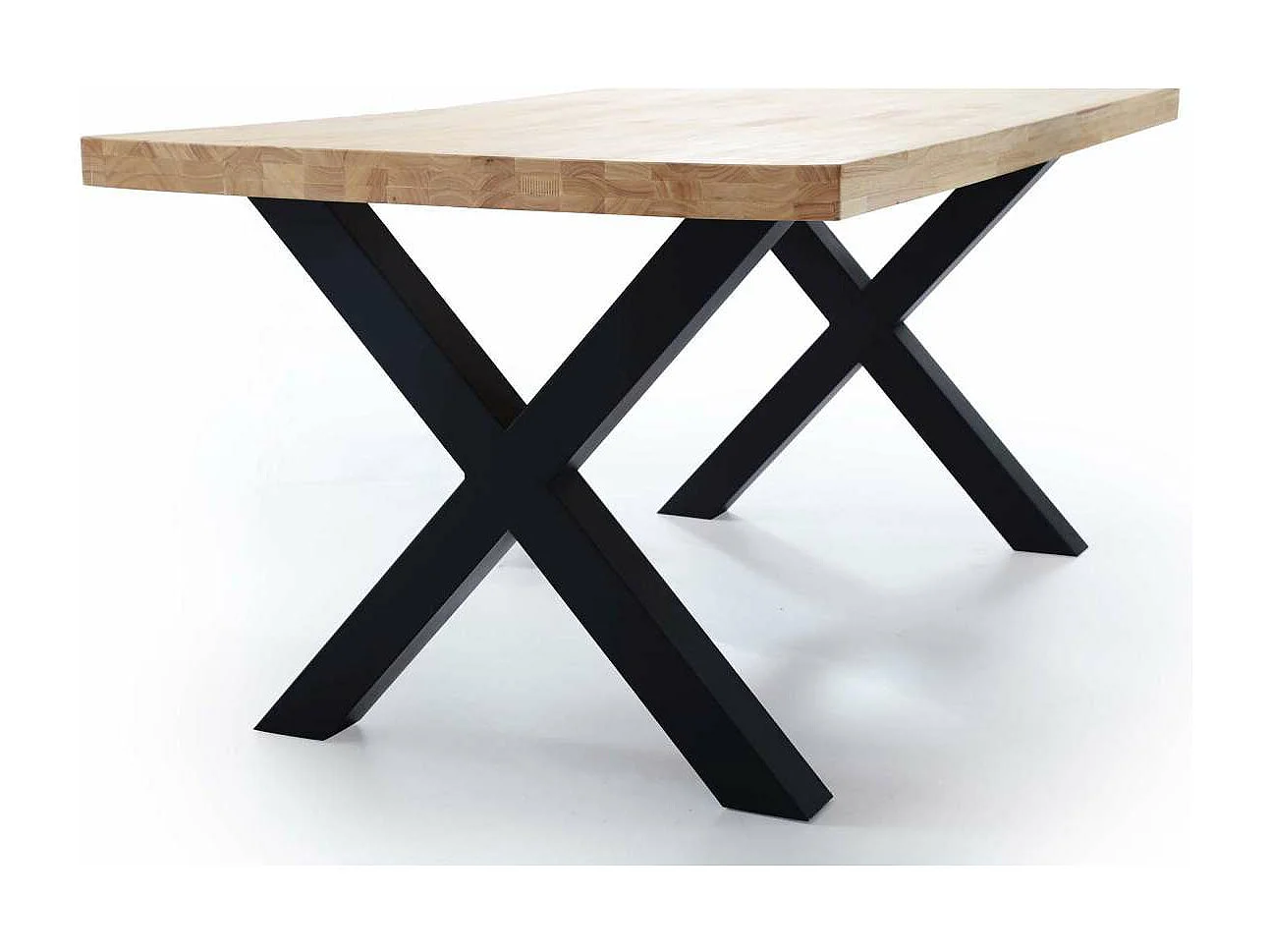 Mesa salon fija X-Loft-160 acabado roble nordish/negro, 76 cm(alto)160 cm(ancho)90 cm(larg