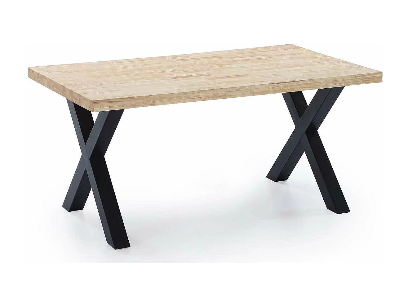 Mesa salon fija X-Loft-160 acabado roble nordish/negro, 76 cm(alto)160 cm(ancho)90 cm(larg