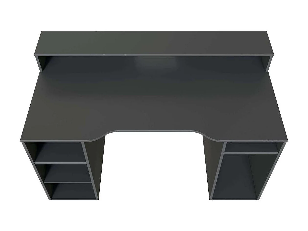 Mesa de ordenador color antracita Gamer gris 88 cm (alto) x 136 cm (ancho) x 67 cm (prof.)