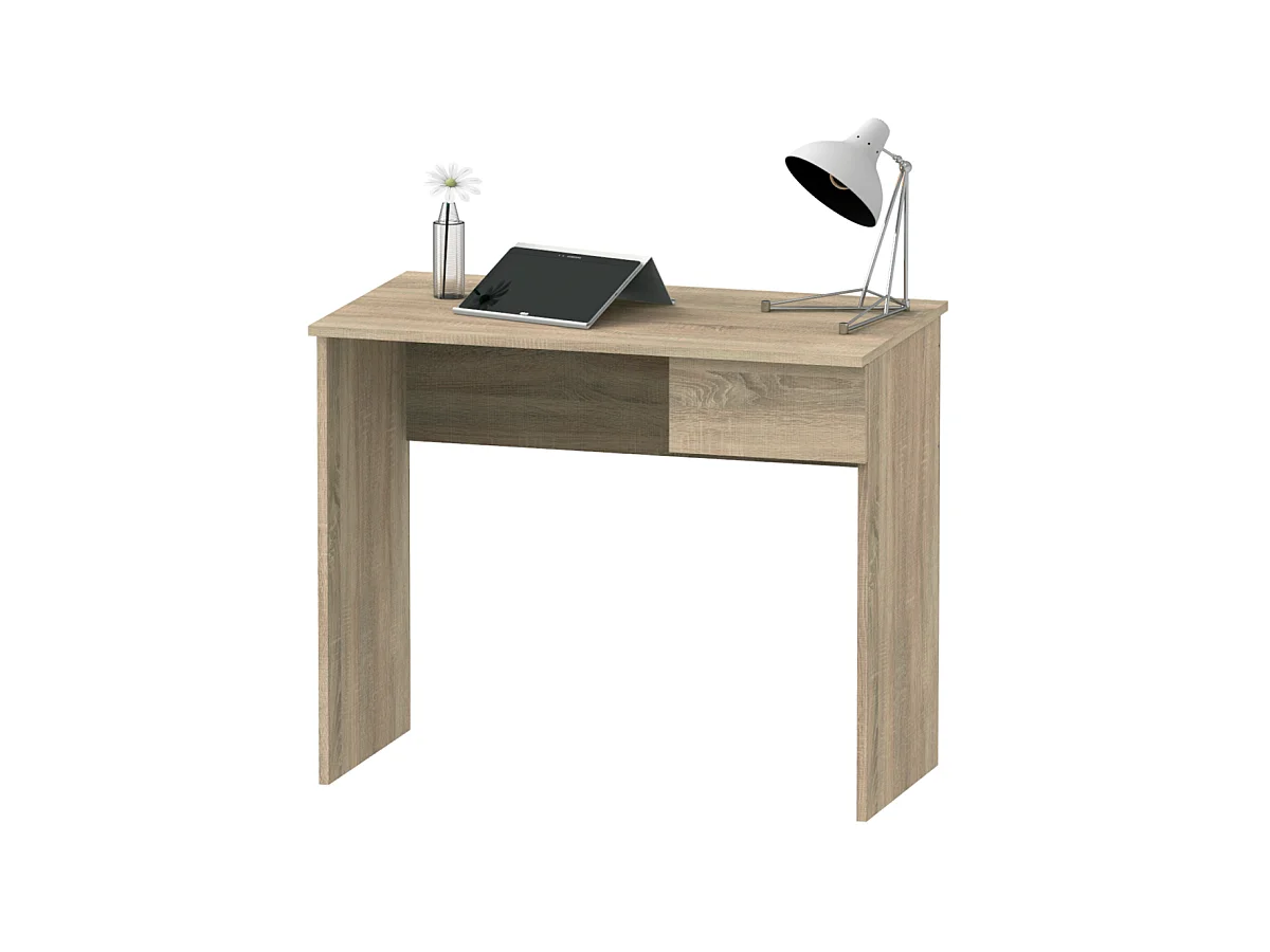 Mesa escritorio Turín con un cajón acabado roble, 75 cm(alto)90 cm(ancho)50 cm(fondo)