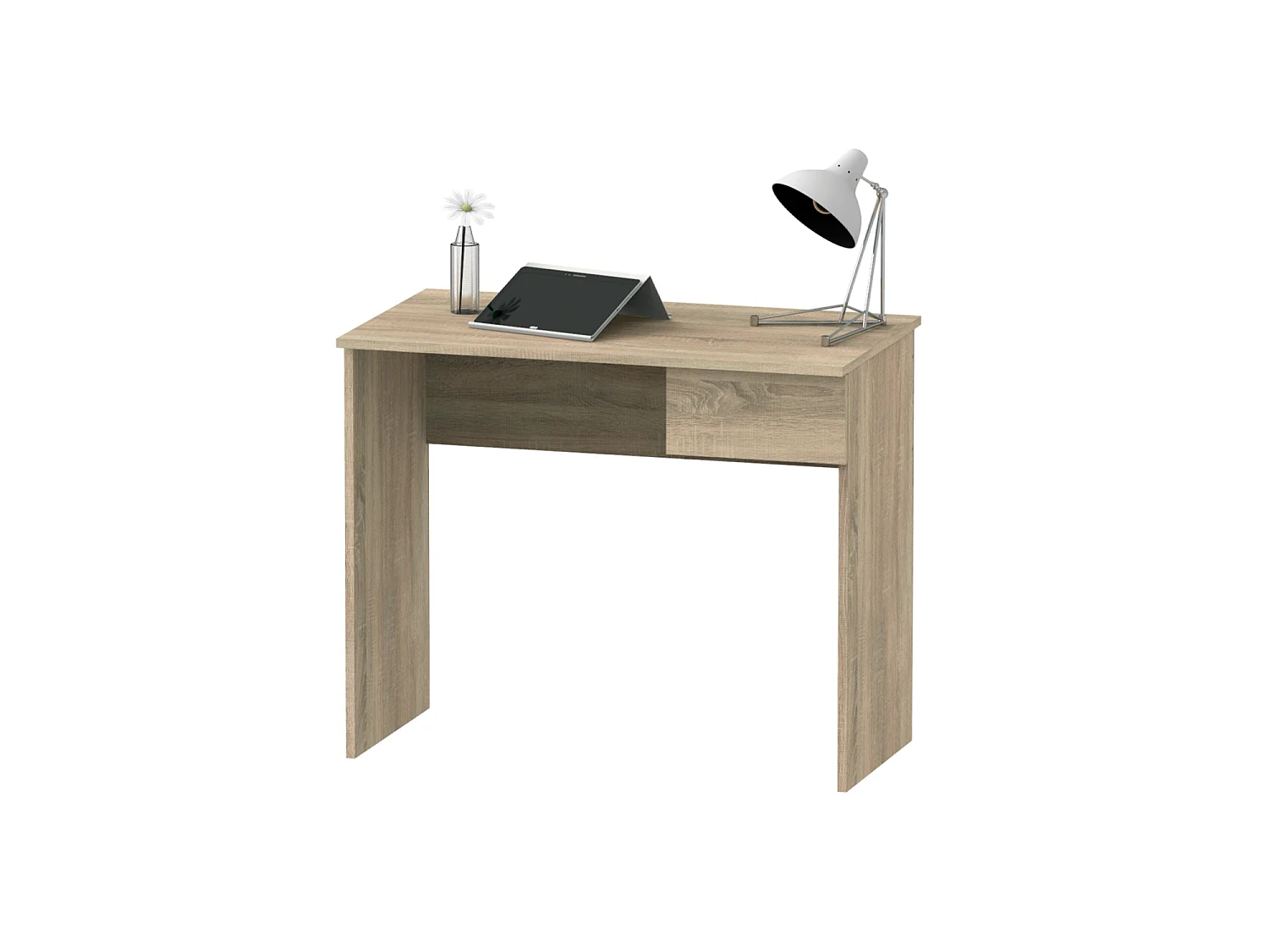 Mesa escritorio Turín con un cajón acabado roble, 75 cm(alto)90 cm(ancho)50 cm(fondo)
