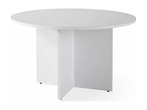Mesa reunión o estudio redonda acabado blanco, 73 cm(alto)110 cm(ancho).