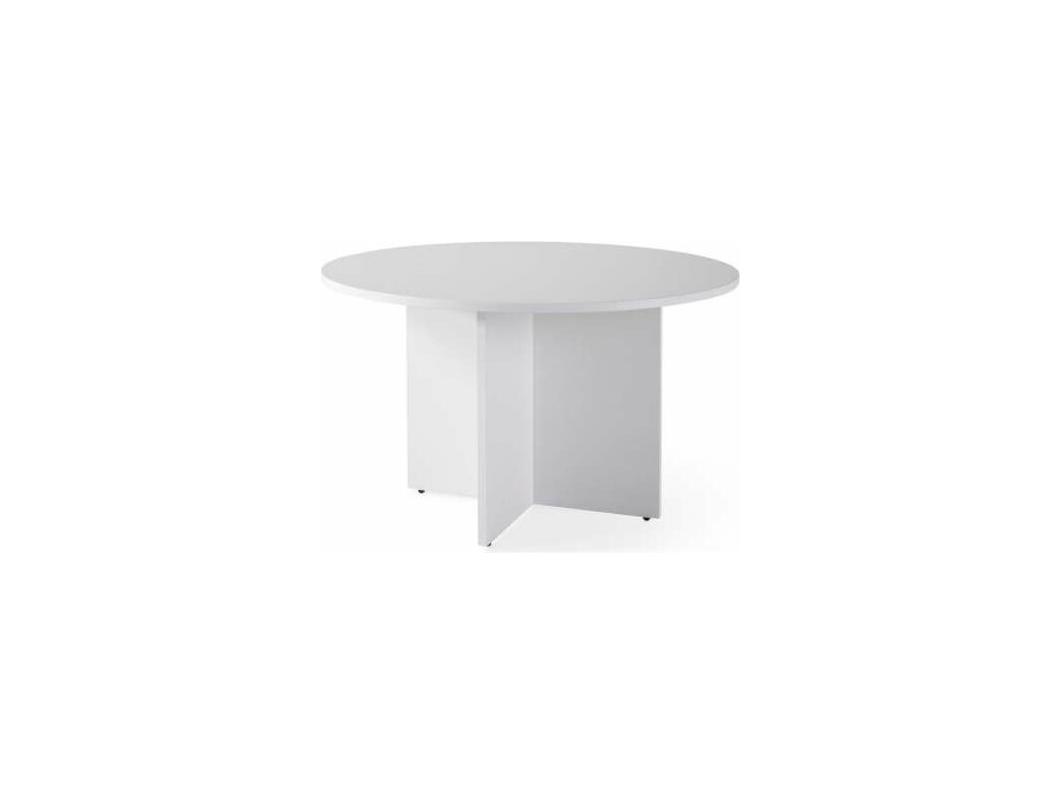 Mesa reunión o estudio redonda acabado blanco, 73 cm(alto)110 cm(ancho).