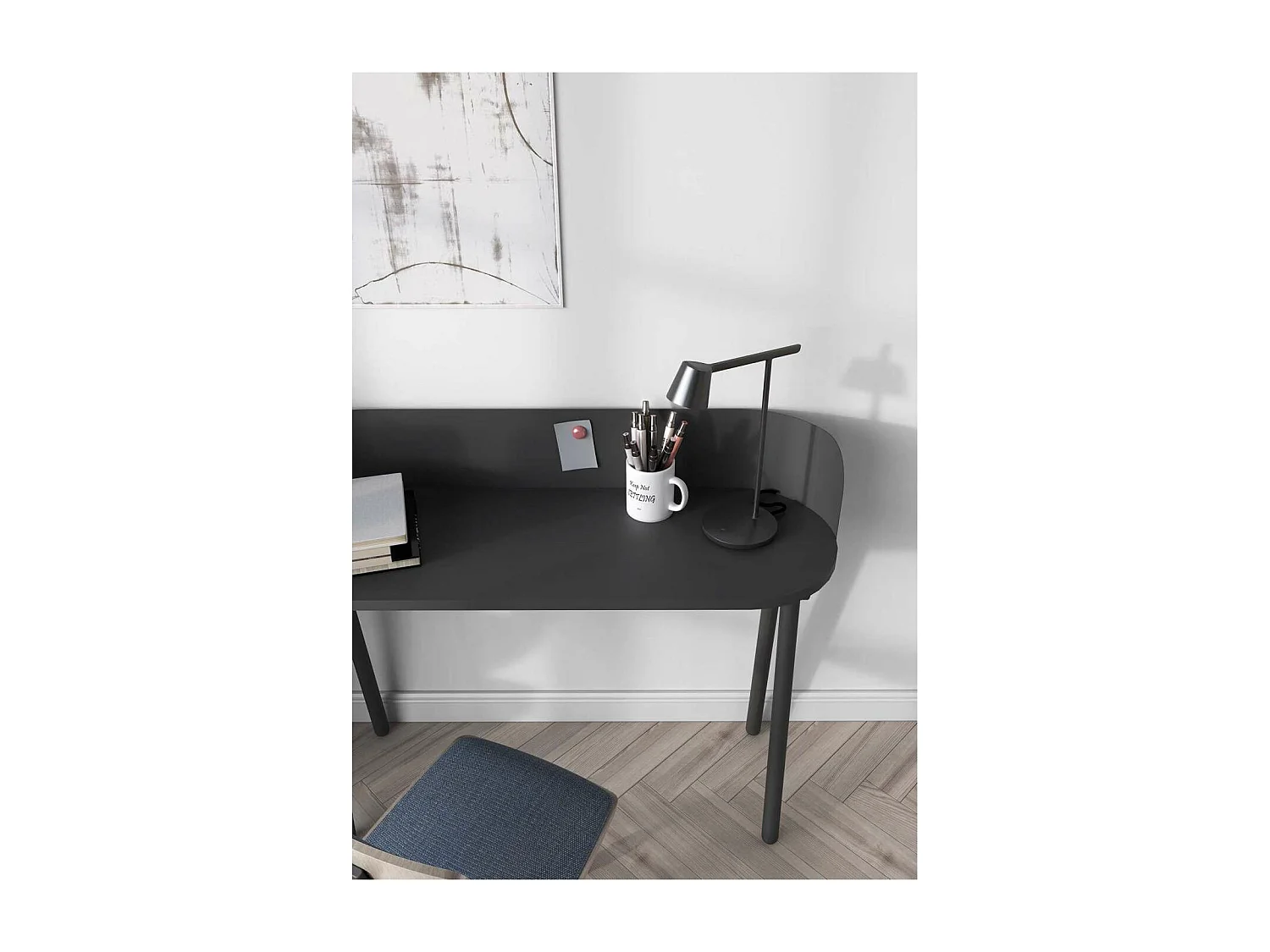 Mesa estudio Mod-634 acabado en color grafito, 40 x 120 x 95 cm (fondo x ancho x alto)