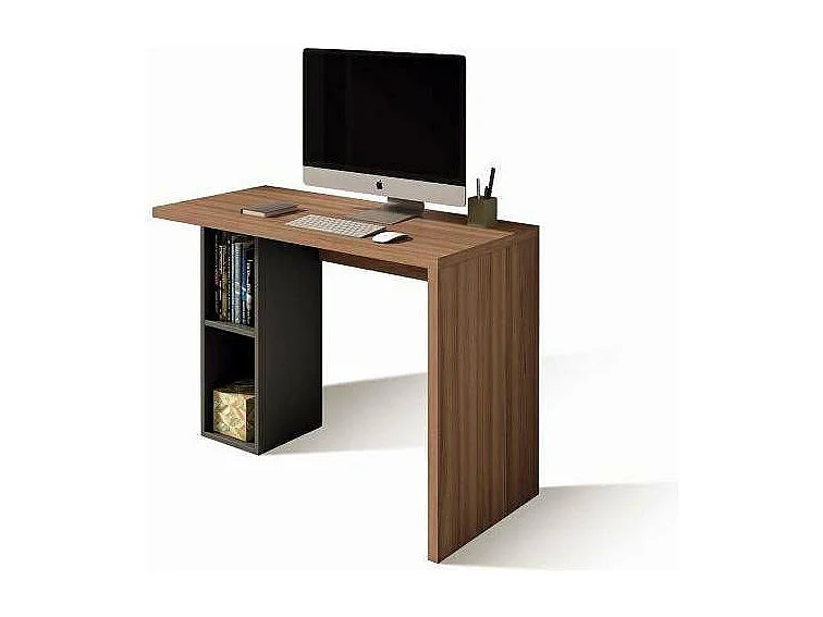 Mesa estudio Mod-Denver acabado nogal/grafito, 52 x 105 x 76 cm (fondo x ancho x alto)