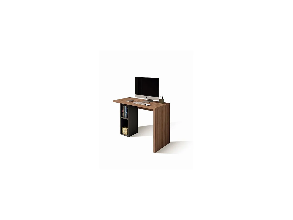 Mesa estudio Mod-Denver acabado nogal/grafito, 52 x 105 x 76 cm (fondo x ancho x alto)