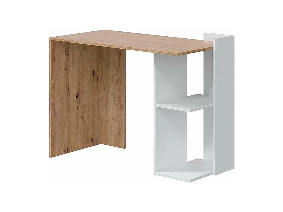 Escritorio reversible Gilda en blanco artik y roble nordi 78 cm (alto) x 100 cm (ancho) x