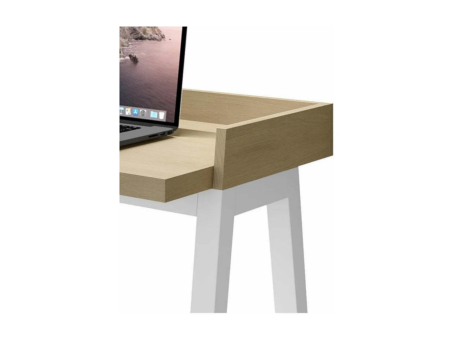 Mesa estudio Mod-Nairobi acabado roble blanco, 47 x 110 x 81 cm (fondo x ancho x alto)