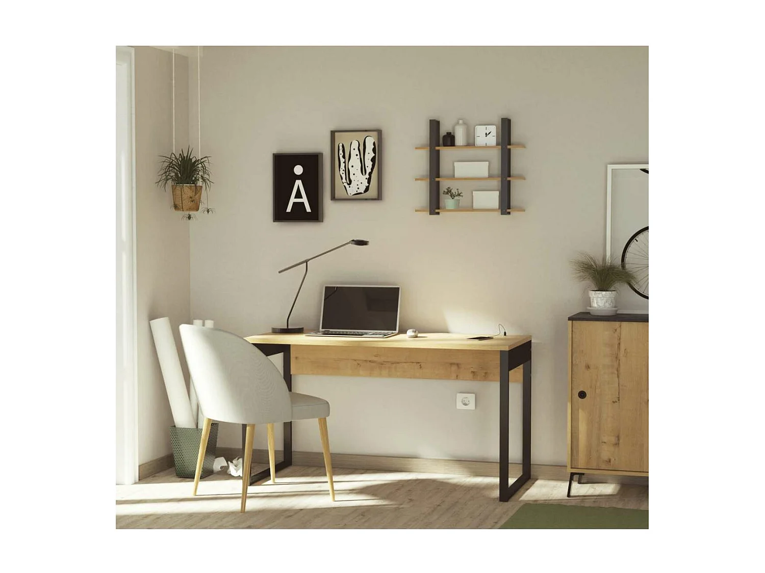 Mesa Estudio Nexus acabado roble gold, 76cm(alto) 135cm(ancho) 60cm(fondo).