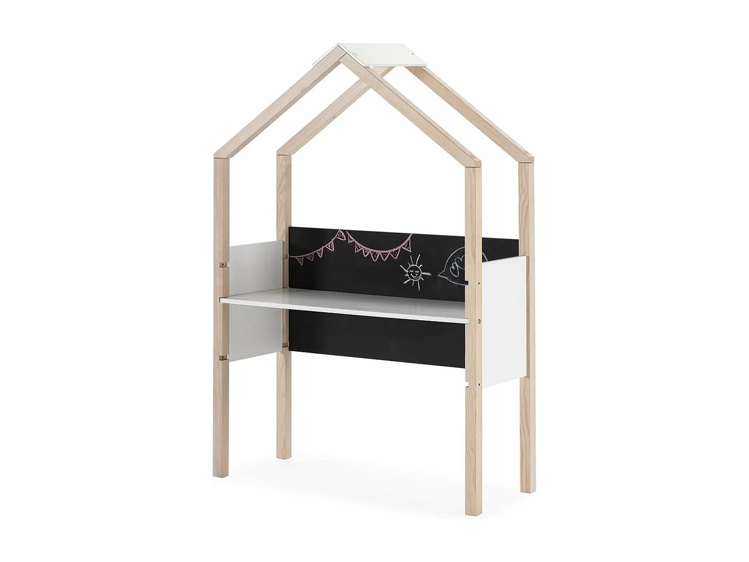 Mesa de estudio modelo Rosalia acabado blanco/cera blanca, 100cm(ancho) 155cm(altura) 40cm