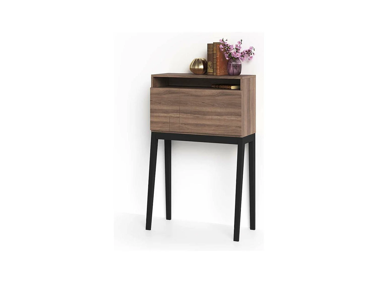 Mesa estudio para colgar Mod-630 acabado nogal, 39 x 75 x 117 cm (fondo x ancho x alto)