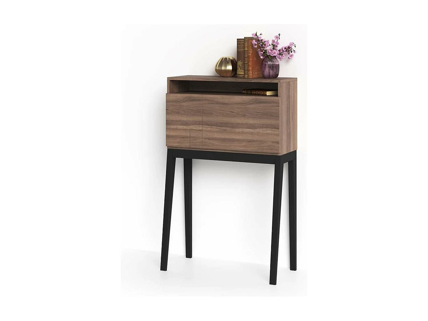 Mesa estudio para colgar Mod-630 acabado nogal, 39 x 75 x 117 cm (fondo x ancho x alto)