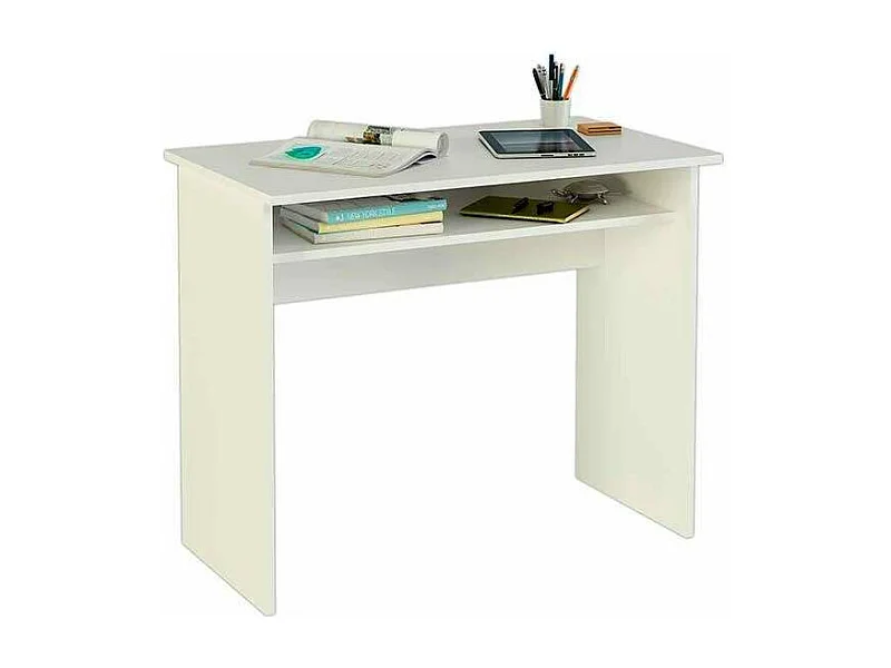 Escritorio Tierra color blanco con balda interior fija. 74 cm(alto)90 cm(ancho)50 cm(fondo