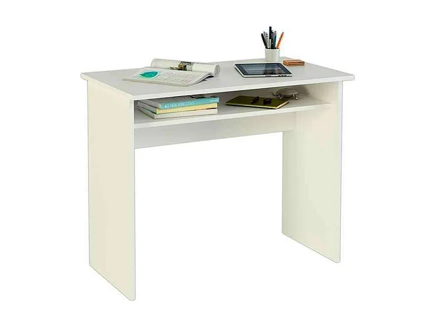 Escritorio Tierra color blanco con balda interior fija. 74 cm(alto)90 cm(ancho)50 cm(fondo