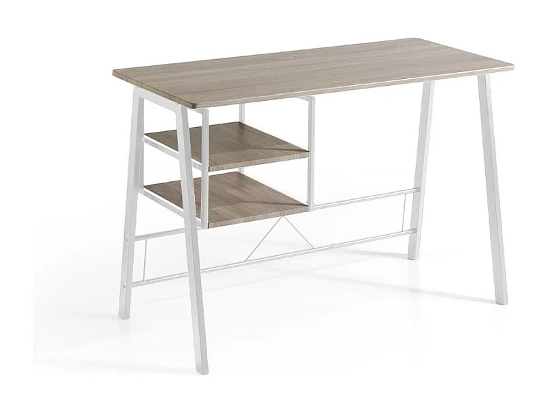 Mesa escritorio con baldas Ines, 120 x 52 x 76.5 cm (largo x ancho x alto)