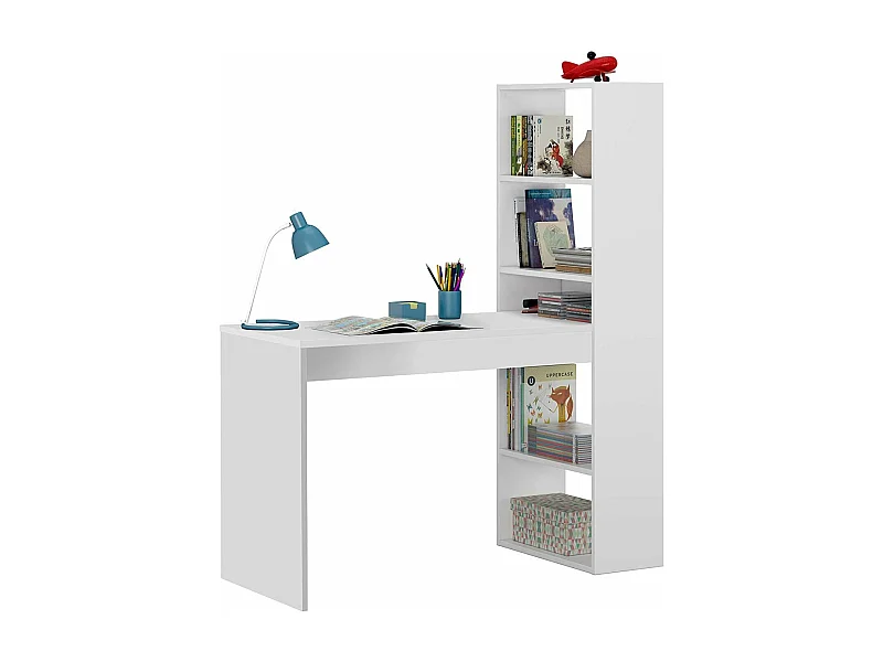 Escritorio con estanteria Boston en blanco artik 144 cm(alto)120 cm(ancho)53 cm(largo)