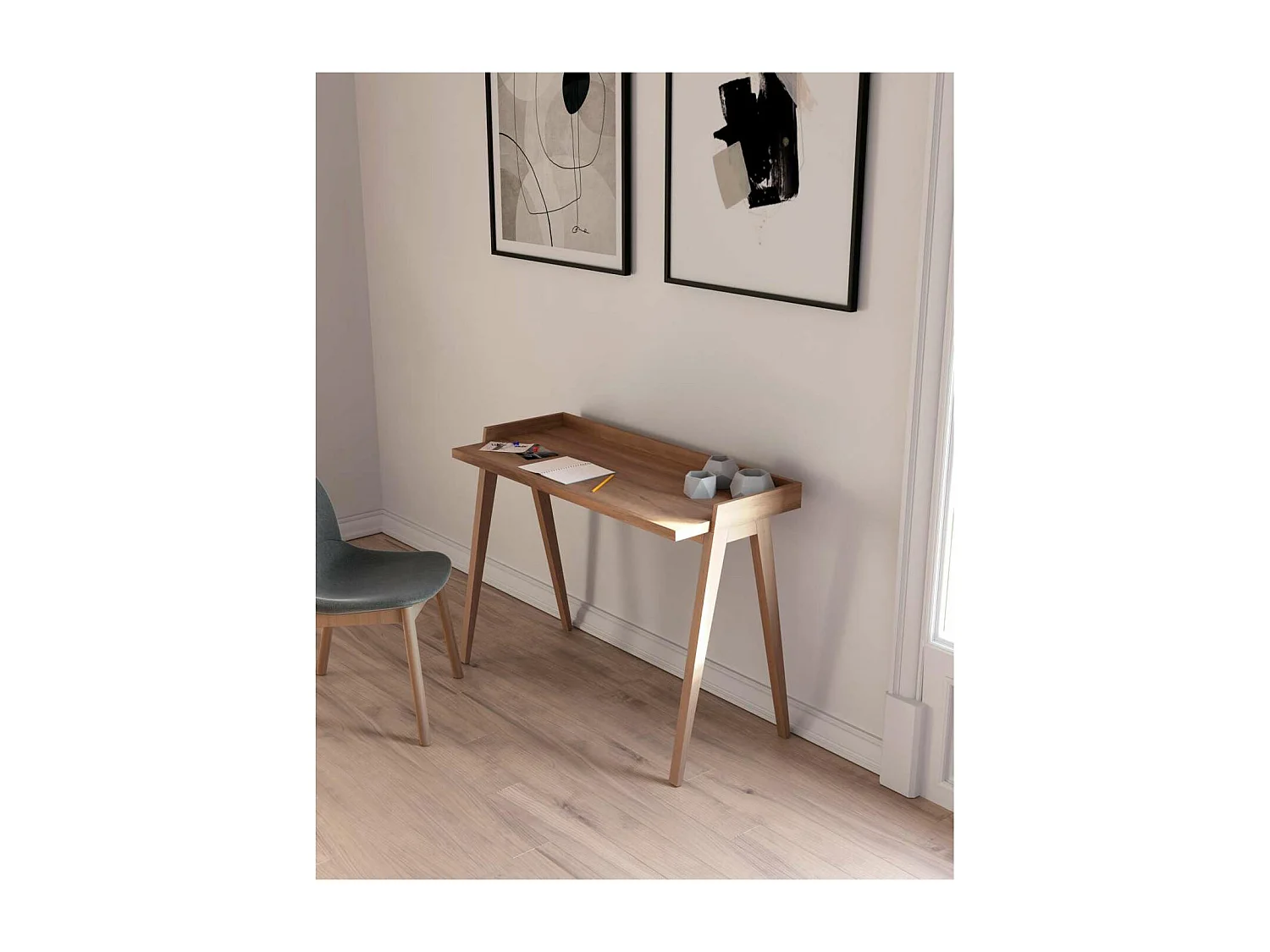 Mesa estudio Mod-Nairobi acabado nogal, 47 x 110 x 81 cm (fondo x ancho x alto)