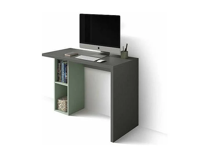 Mesa estudio Mod-Denver acabado grafito/verde, 52 x 105 x 76 cm (fondo x ancho x alto)