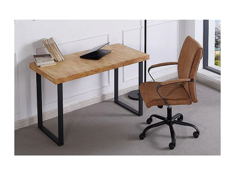 Mesa estudio Natural roble nordish estructura negro 120 cm(ancho) 60 cm(fondo) 73 cm(alto)