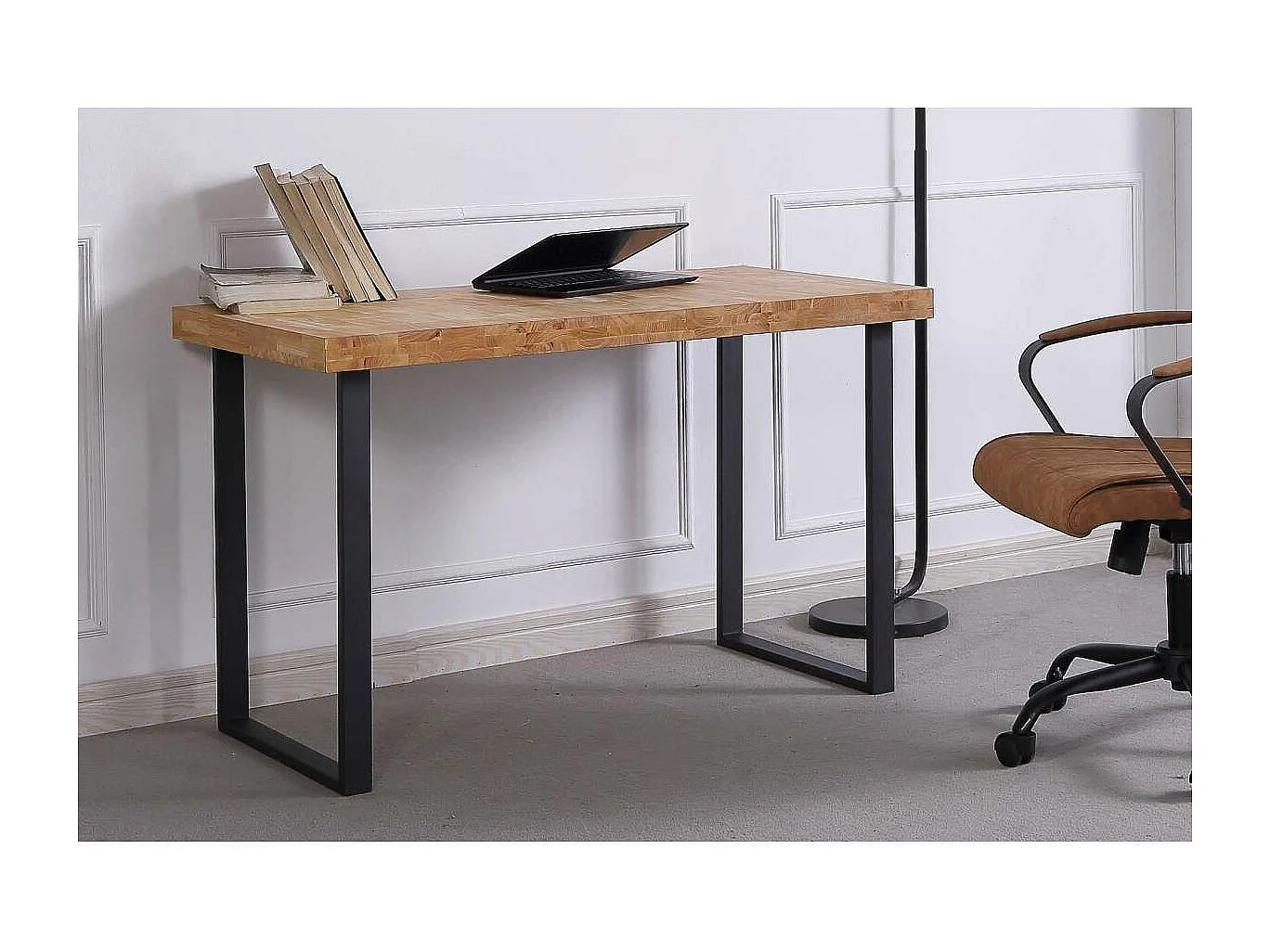 Mesa estudio Natural roble nordish estructura negro 120 cm(ancho) 60 cm(fondo) 73 cm(alto)