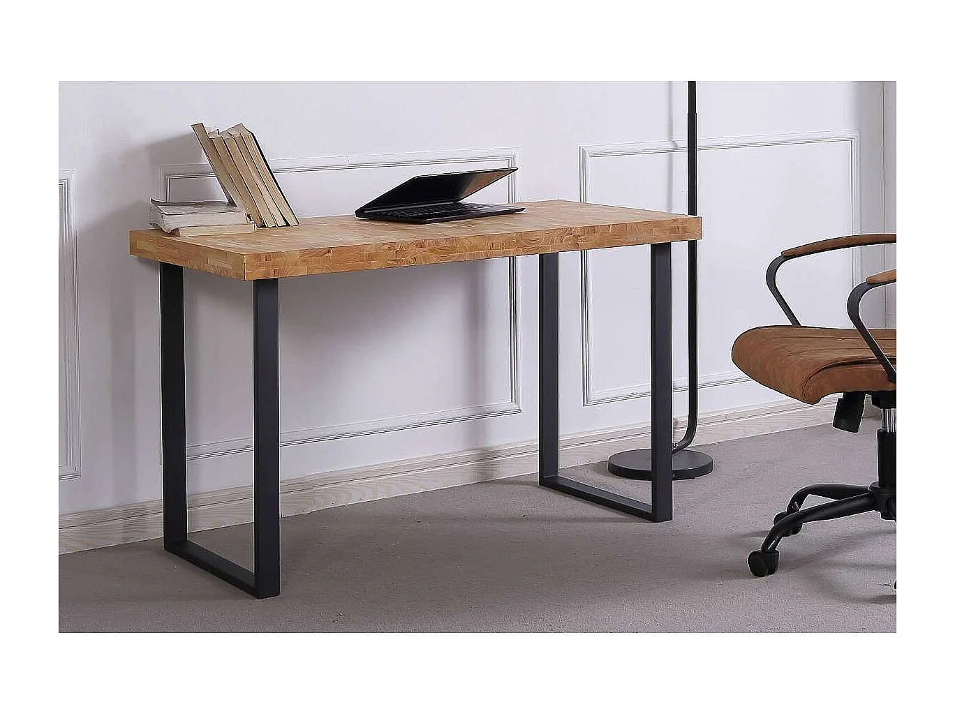 Mesa estudio Natural roble nordish estructura negro 120 cm(ancho) 60 cm(fondo) 73 cm(alto)