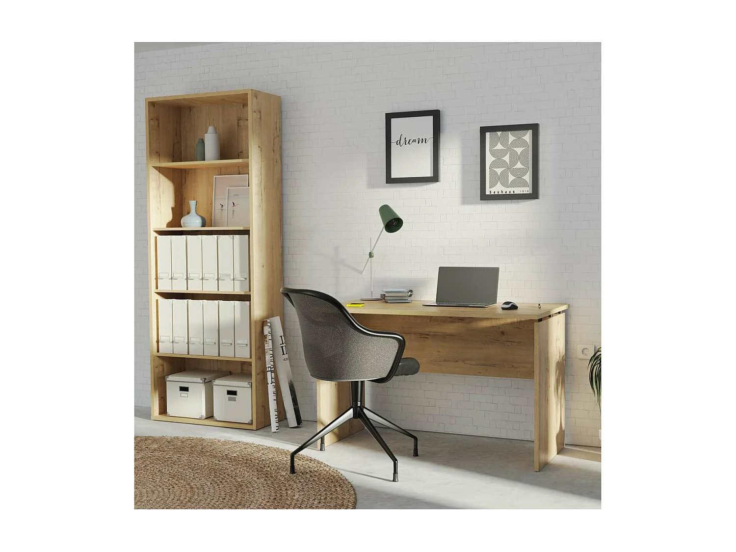 Mesa de oficina Teide en color roble gold. 76 cm(alto)120 cm(ancho)78 cm(fondo)