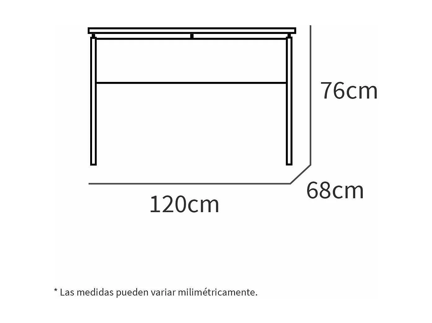 Mesa de oficina Teide en color roble gold. 76 cm(alto)120 cm(ancho)78 cm(fondo)