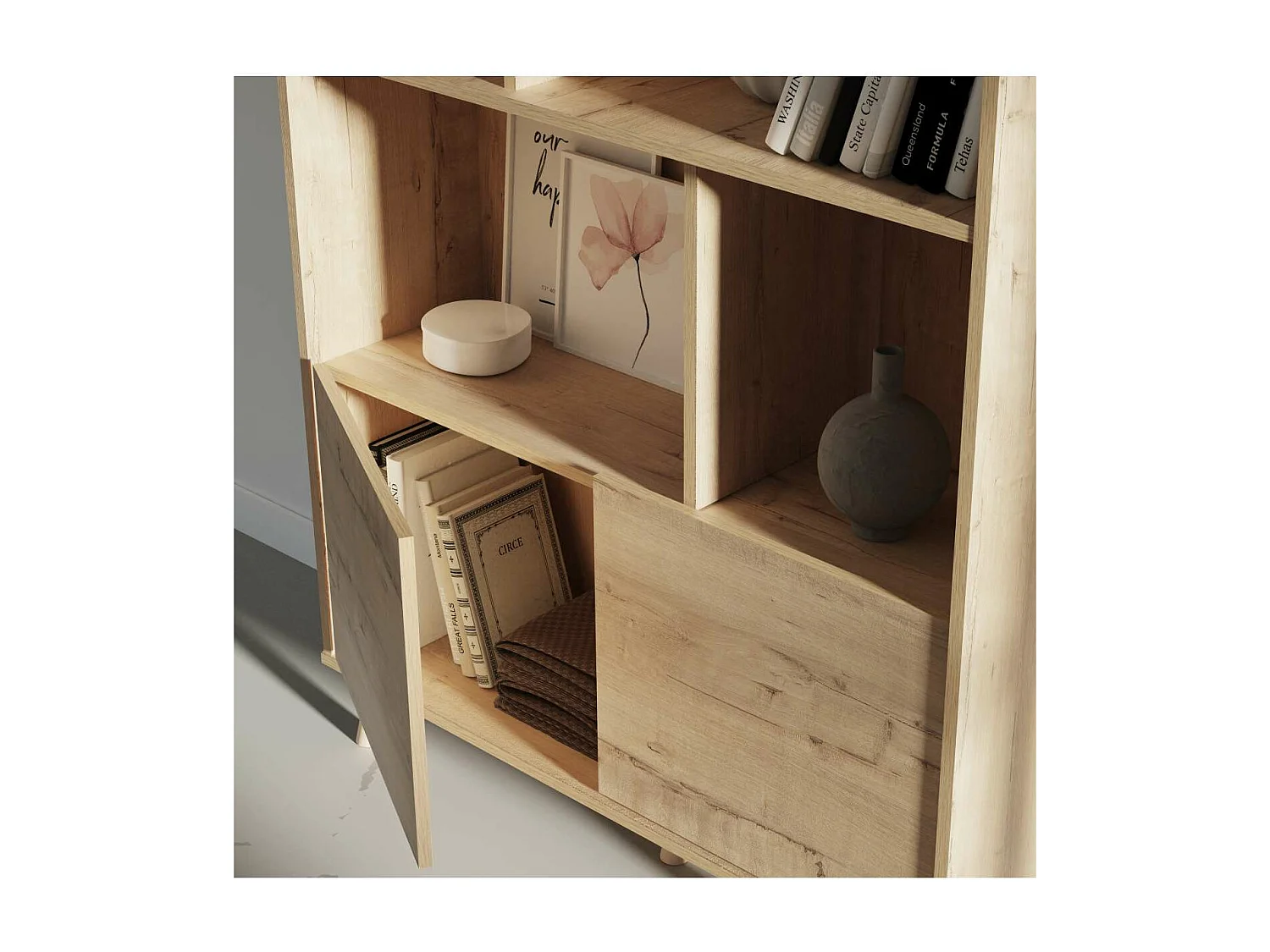 Librería Oslo acabado roble gold, 180cm(alto) 100cm(ancho) 30cm(fondo)