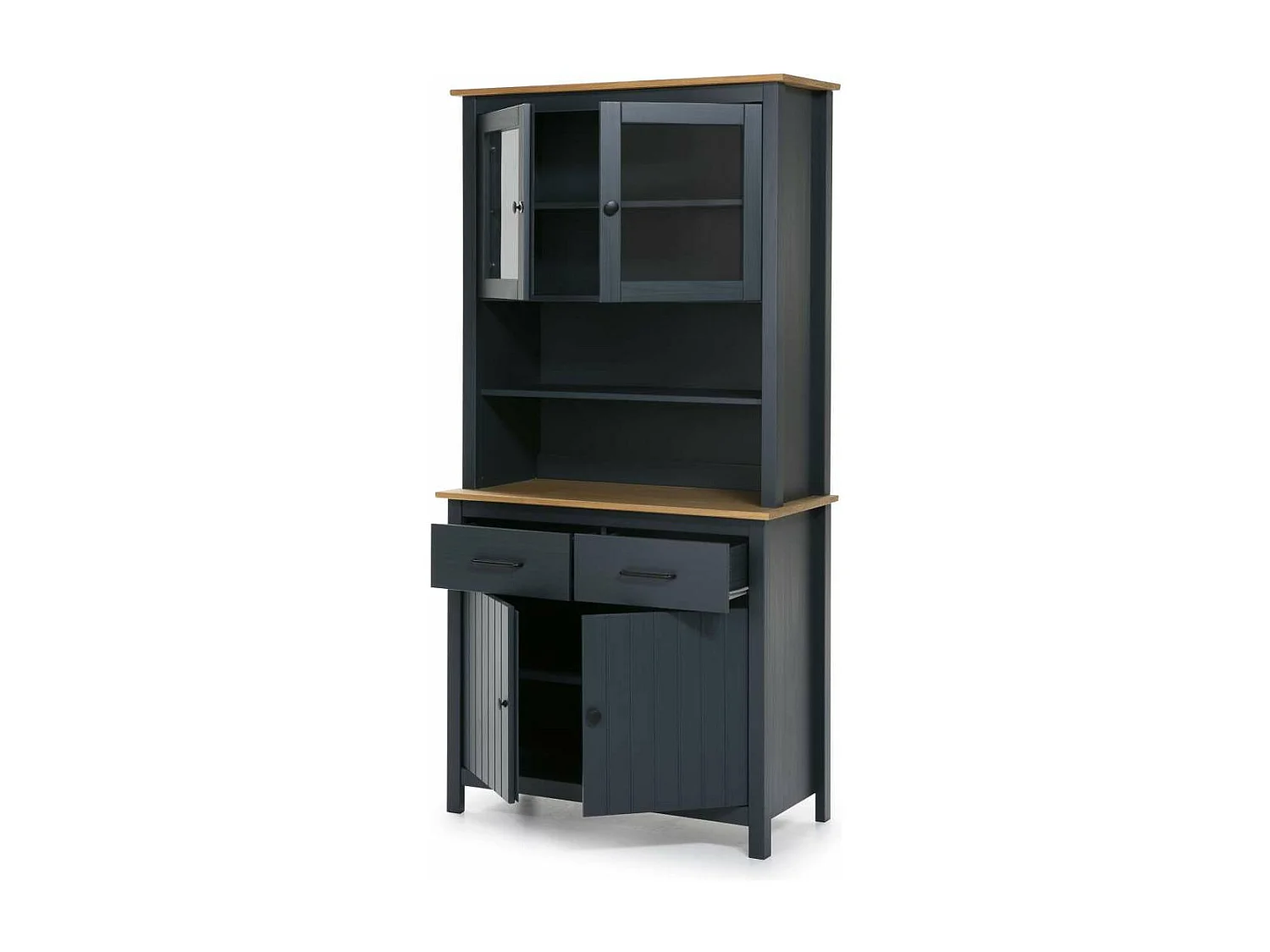 Vitrina 4 puertas 2 cajones Mariana acabado azul 180 cm(alto) 90 cm(ancho) 40 cm(largo)