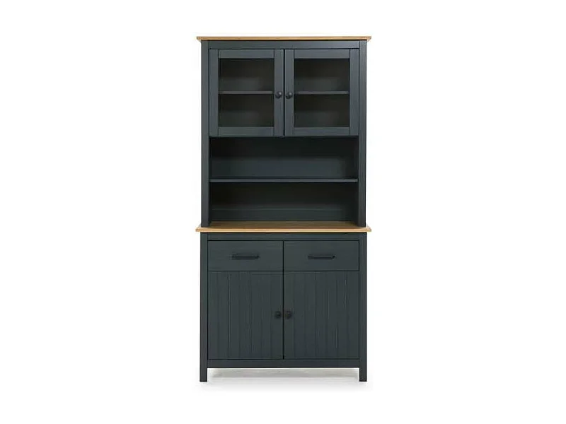 Vitrina 4 puertas 2 cajones Mariana acabado azul 180 cm(alto) 90 cm(ancho) 40 cm(largo)