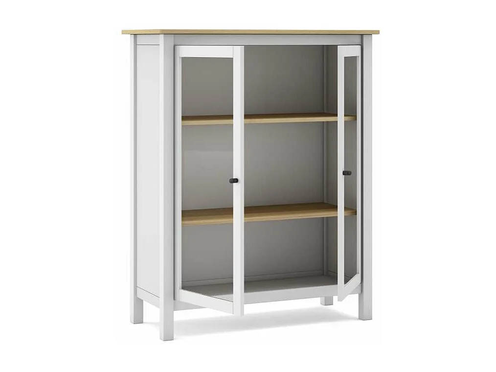Mueble vitrina para comedor modelo Miguel 2 puertas acabado blanco/roble, 40cm(fondo) 110c