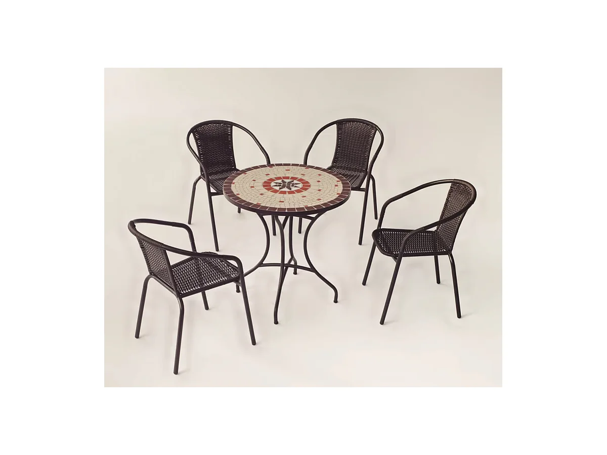 Mesa terraza jardin mosaico Sicilia-75, 75cm(ancho) 75cm(altura) 75cm(fondo)